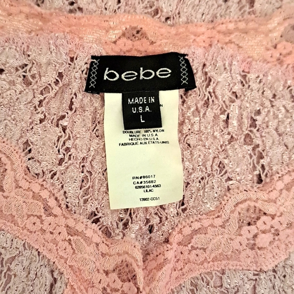 bebe Pink Lace Top - Picture 3 of 3